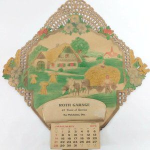 1973 VINTAGE Advertising Embossed Cardboard Calend